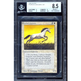 Magic the Gathering Alpha Pearled Unicorn BGS 8.5 (9, 8, 9, 8.5) Q++ Only .5 away from BGS 9 MINT