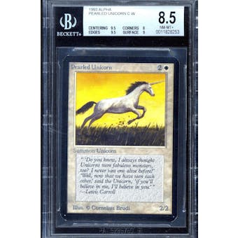 Magic the Gathering Alpha Pearled Unicorn BGS 8.5 (9.5, 8, 9.5, 9) B+++ Only .5 away from BGS 9 MINT