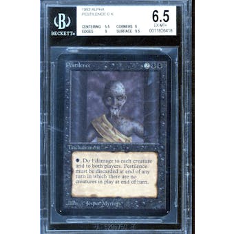 Magic the Gathering Alpha Pestilence BGS 6.5 (5.5, 9, 9, 9.5) Mint but very poor centering