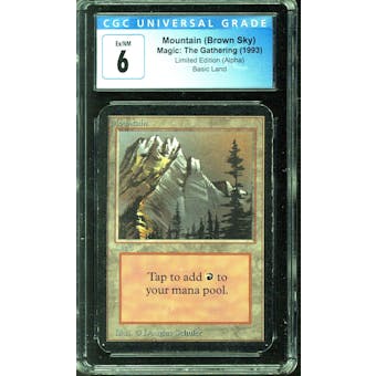 Magic the Gathering Alpha Mountain (Brown Sky) CGC 6 MODERATELY PLAYED (MP)