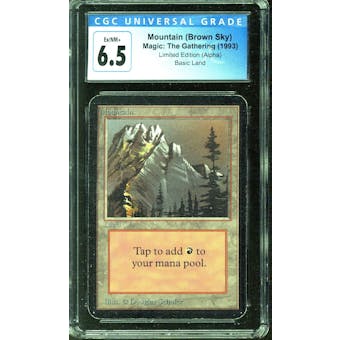 Magic the Gathering Alpha Mountain (Brown Sky) CGC 6.5 LIGHTLY PLAYED (LP)