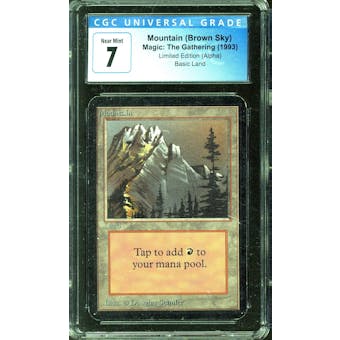 Magic the Gathering Alpha Mountain (Brown Sky) CGC 7 LIGHTLY PLAYED (LP)