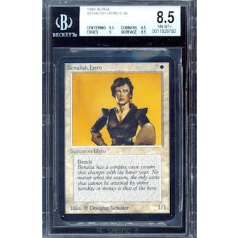 Magic the Gathering Alpha Benalish Hero BGS 8.5 (9.5, 8.5, 9, 8.5) Q++ Only .5 away from BGS 9 MINT