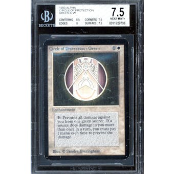 Magic the Gathering Alpha Circle of Protection: Green BGS 7.5 (8.5, 7.5, 8, 7.5)
