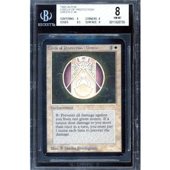 Magic the Gathering Alpha Circle of Protection: Green BGS 8 (8, 8, 8.5, 9)