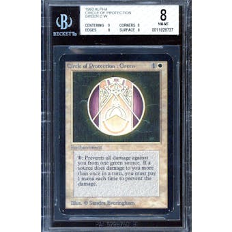 Magic the Gathering Alpha Circle of Protection: Green BGS 8 (9, 8, 8, 8)
