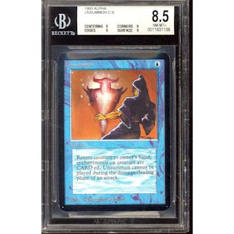 Magic the Gathering Alpha Unsummon BGS 8.5 (9, 8, 9, 9) Q++ Just .5 away from BGS 9 MINT
