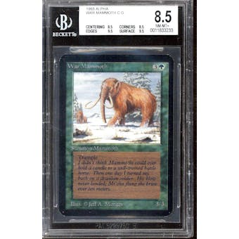 Magic the Gathering Alpha War Mammoth BGS 8.5 (8.5, 8.5, 9.5, 9.5) Q++ Only .5 away from BGS 9 MINT