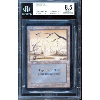 Magic the Gathering Alpha Swamp BGS 8.5 (8.5, 8.5, 9, 9) Q++ Just .5 away from BGS 9 MINT