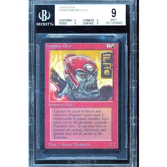 Magic the Gathering Alpha Ironclaw Orcs BGS 9 (9, 9, 9, 9)
