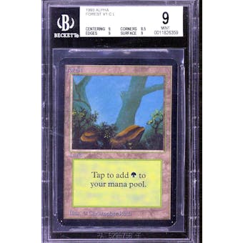Magic the Gathering Alpha Forest BGS 9 (9, 8.5, 9, 9)
