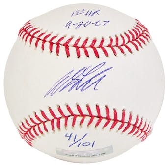 Andy LaRoche Autograph Baseball w/1st HR inscrip(Near Mint)(DACW COA)
