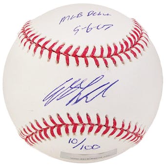 Andy LaRoche Autograph Baseball w/Debut inscrip (Near Mint)(DACW COA)