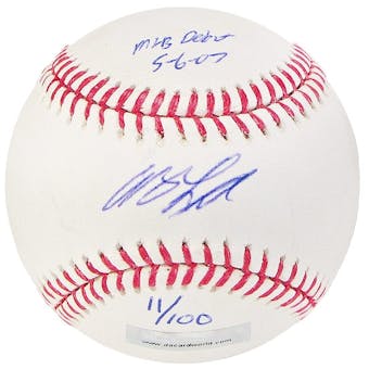 Andy LaRoche Autograph Baseball w/Debut inscrip (Stained)(DACW COA)