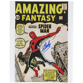 Stan Lee Autographed 11x14 Amazing Fantasy 15 Comic Cover Photo