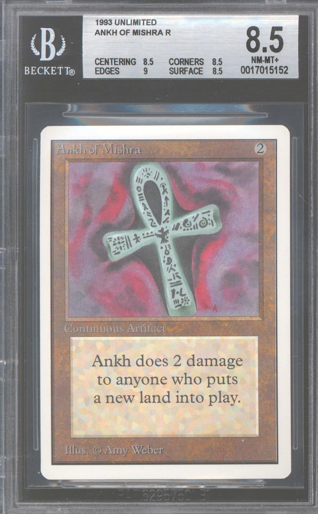Magic the Gathering Unlimited Ankh of Mishra BGS 8.5 (8.5, 8.5, 9, 8.5) NEAR MINT NM | DA Card World Magic the Gathering Unlimited Ankh of Mishra BGS 8.5 (8.5, 8.5, 9, 8.5) NEAR MINT NM | DA Card World
