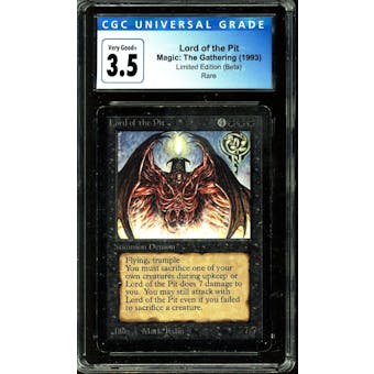 Magic the Gathering Beta Lord of the Pit CGC 3.5