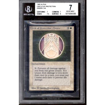 Magic the Gathering Alpha Circle of Protection: Green BGS 7 (7, 7, 7.5, 9)
