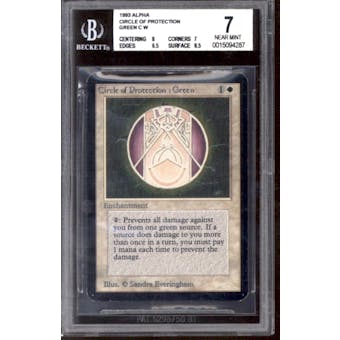 Magic the Gathering Alpha Circle of Protection: Green BGS 7 (8, 7, 6.5, 8.5)