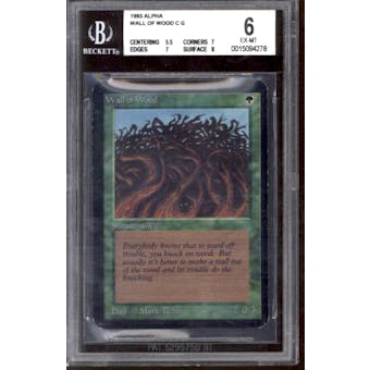 Magic the Gathering Alpha Wall of Wood BGS 6 (5.5, 7, 7, 8)