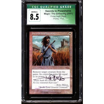Magic the Gathering FNM Promo Swords to Plowshares CGC 8.5 Artist Signed FOIL