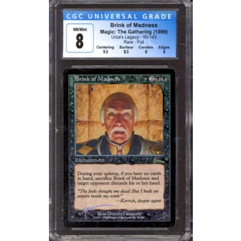 Magic the Gathering Urza's Legacy FOIL Brink of Madness 50/143 CGC 8 NEAR MINT (NM)