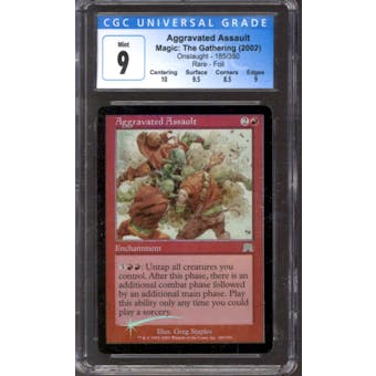 Magic the Gathering Onslaught FOIL Aggravated Assault 185/350 CGC 9 NEAR MINT (NM)