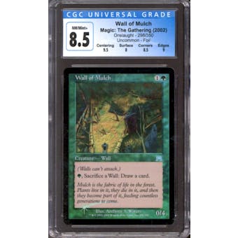 Magic the Gathering Onslaught FOIL Wall of Mulch 298/350 CGC 8.5 NEAR MINT (NM)
