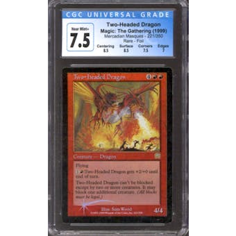 Magic the Gathering Mercadian Masques FOIL Two-Headed Dragon 221/350 CGC 7.5 LIGHTLY PLAYED (LP)