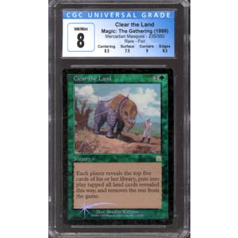 Magic the Gathering Mercadian Masques FOIL Clear the Land 235/350 CGC 8 NEAR MINT (NM)