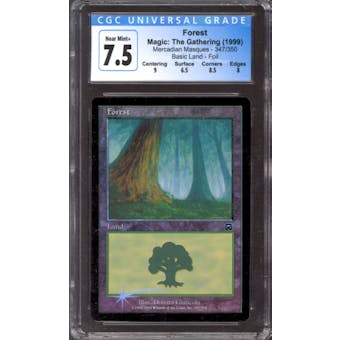 Magic the Gathering Mercadian Masques FOIL Forest 347/350 CGC 7.5 LIGHTLY PLAYED (LP)