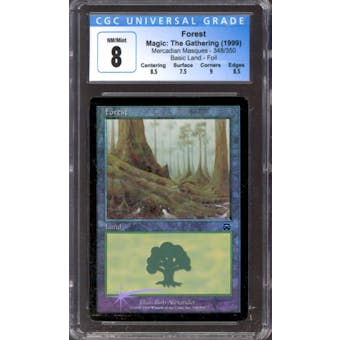 Magic the Gathering Mercadian Masques FOIL Forest 348/350 CGC 8 NEAR MINT (NM)