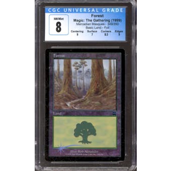 Magic the Gathering Mercadian Masques FOIL Forest 349/350 CGC 8 NEAR MINT (NM)