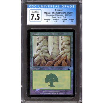 Magic the Gathering Mercadian Masques FOIL Forest 350/350 CGC 7.5