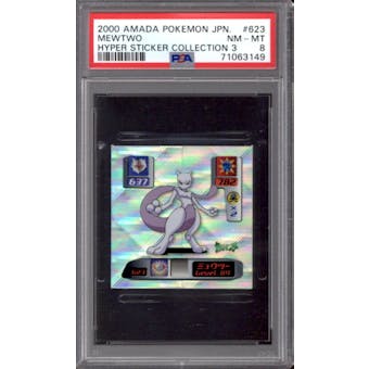 Amada Pokemon Hyper Sticker Collection 3 Japanese Mewtwo 623 PSA 8