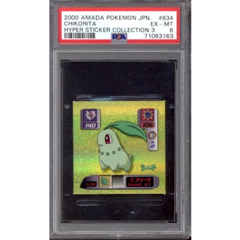 Amada Pokemon Hyper Sticker Collection 3 Japanese Chikorita 634 PSA 6