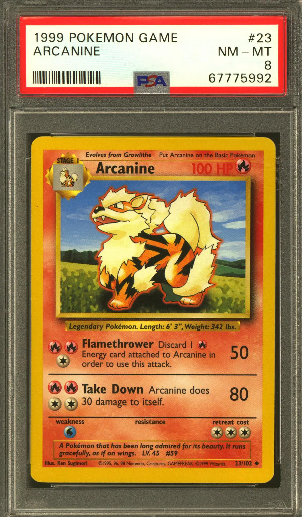 Pokemon Base Set Unlimited Arcanine 23/102 PSA 8 | DA Card World Pokemon Base Set Unlimited Arcanine 23/102 PSA 8 | DA Card World