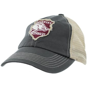 Arkansas Razorbacks Top Of The World Slated Gray Snapback Hat (Adult One Size)