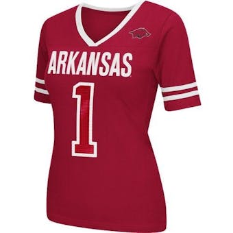 Arkansas Razorbacks Colosseum Womens Red Disco V-Neck Tee Shirt (Womens XXL)