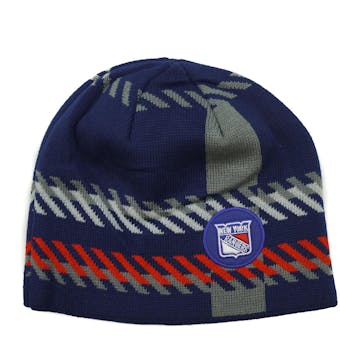 New York Rangers Old Time Hockey Navy Bolgar Beanie Knit Hat (Adult OSFA)