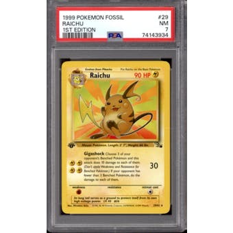 Pokemon Fossil 1st Edition Raichu 29/62 PSA 7