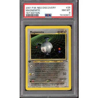 Pokemon Neo Discovery 1st Edition Magnemite 26/75 PSA 8