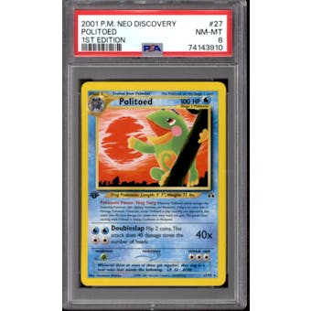 Pokemon Neo Discovery 1st Edition Politoed 27/75 PSA 8