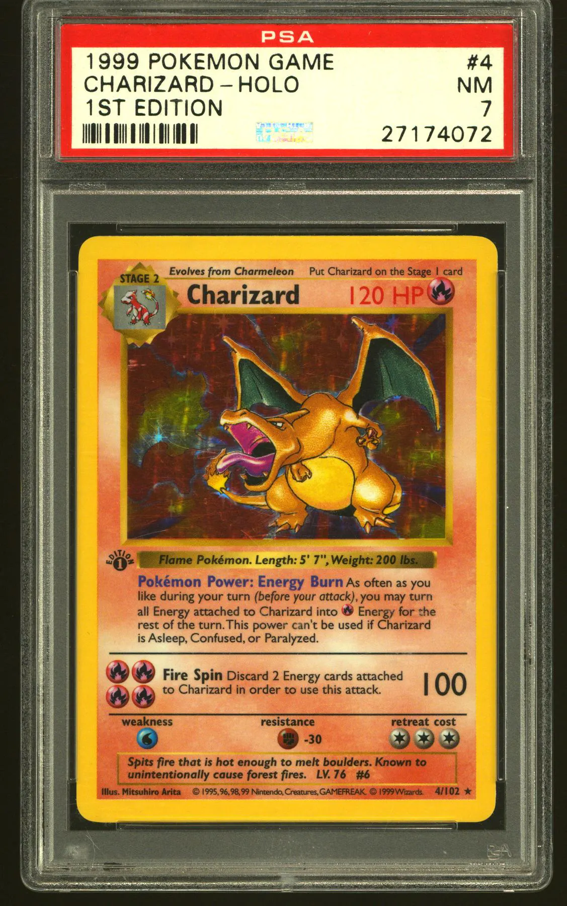 Pokemon Base Set 1st Edition Shadowless Charizard 4/102 PSA 7 - MINT FACE! | DA Card World Pokemon Base Set 1st Edition Shadowless Charizard 4/102 PSA 7 - MINT FACE! | DA Card World