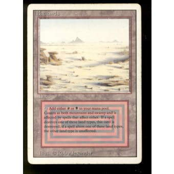 Magic the Gathering 3rd Ed Revised Badlands HEAVILY PLAYED (HP) INKED