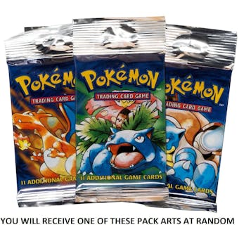 WOTC Pokemon Base Set Unlimited Booster Pack Hanging Longpack UNWEIGHED UNSEARCHED Random Art