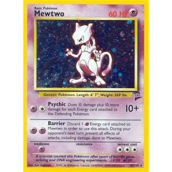 Pokemon Base Set 2 Single Mewtwo 10/130 - SLIGHT PLAY (SP)