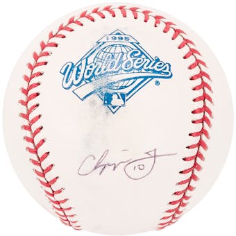 Chipper Jones Autographed Atlanta Braves 1995 World Series Baseball (Press Pass) NM