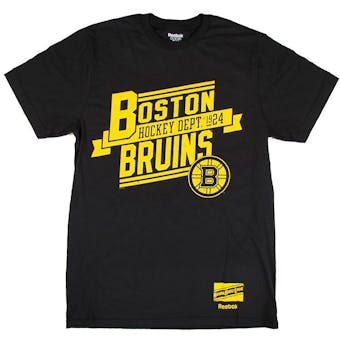 Boston Bruins Reebok Black Hockey Department Tee Shirt (Adult M)