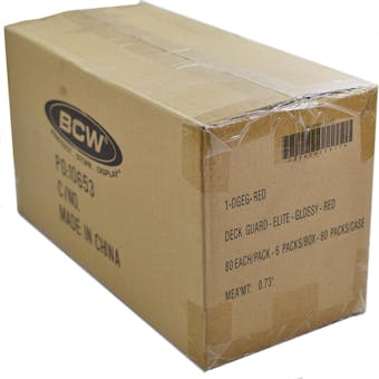 CLOSEOUT - BCW ELITE GLOSSY RED DECK PROTECTORS 10-BOX CASE !!!